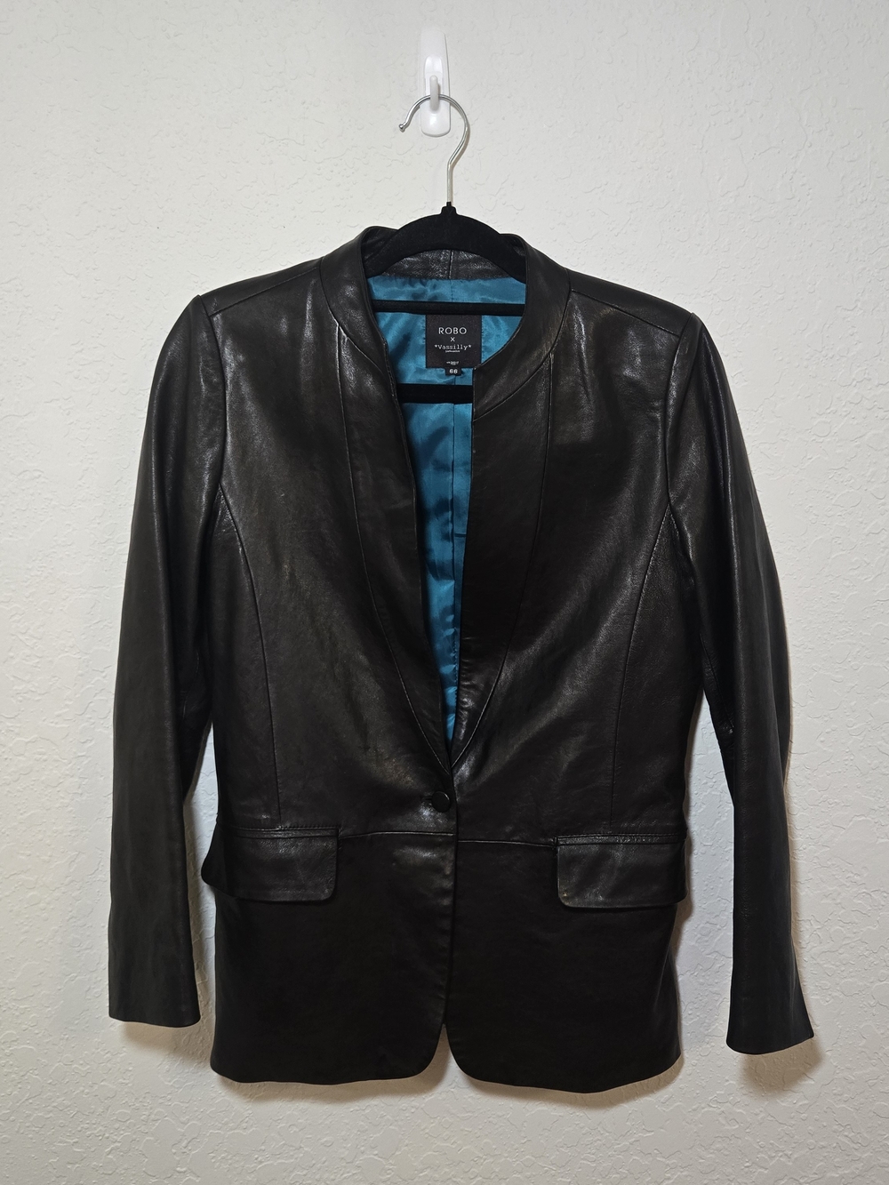 ROBO x Vassilly Black Leather Blazer Jacket Women's Statement Minimalist Luxury